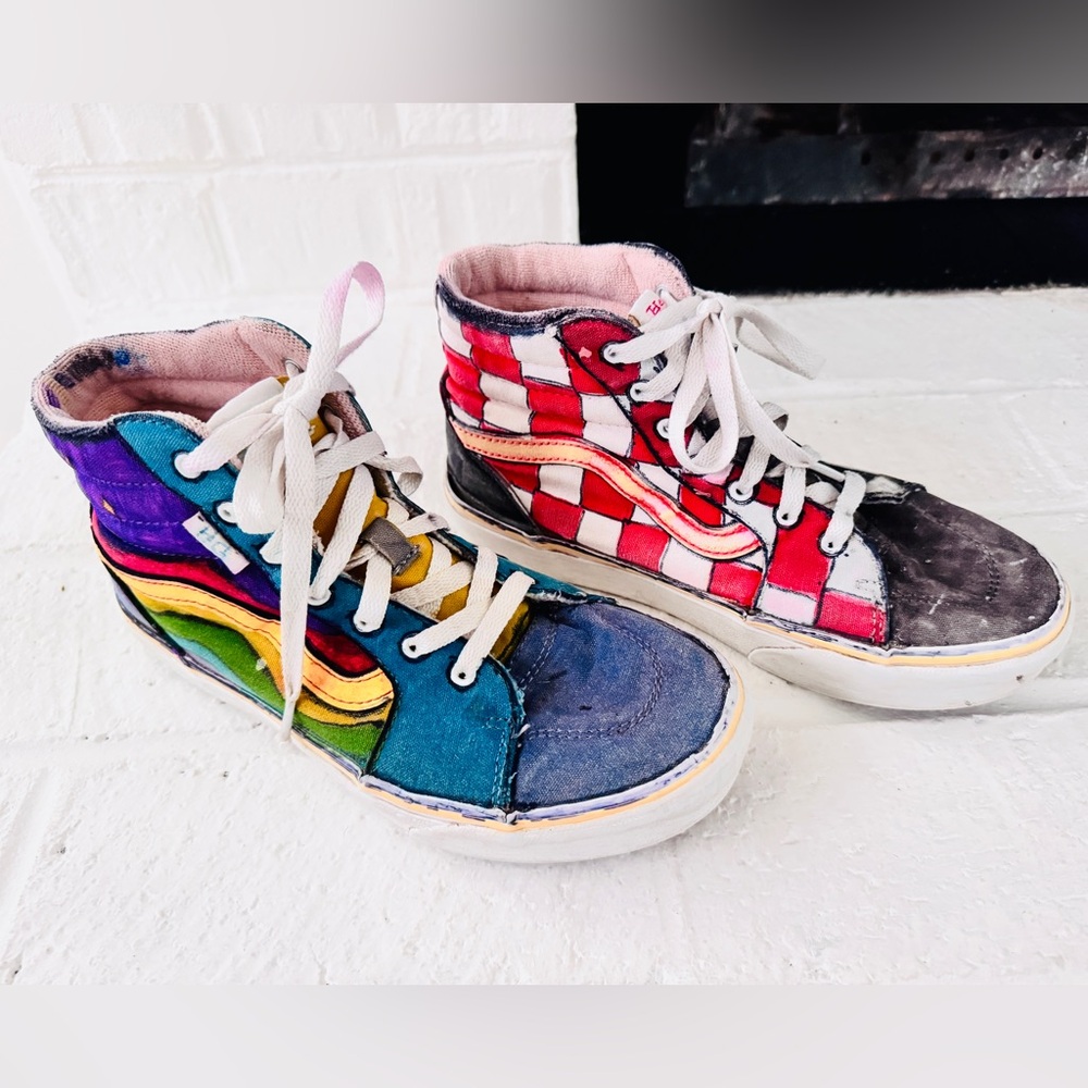 Vans Kids High-Top Custom Painted Sneakers